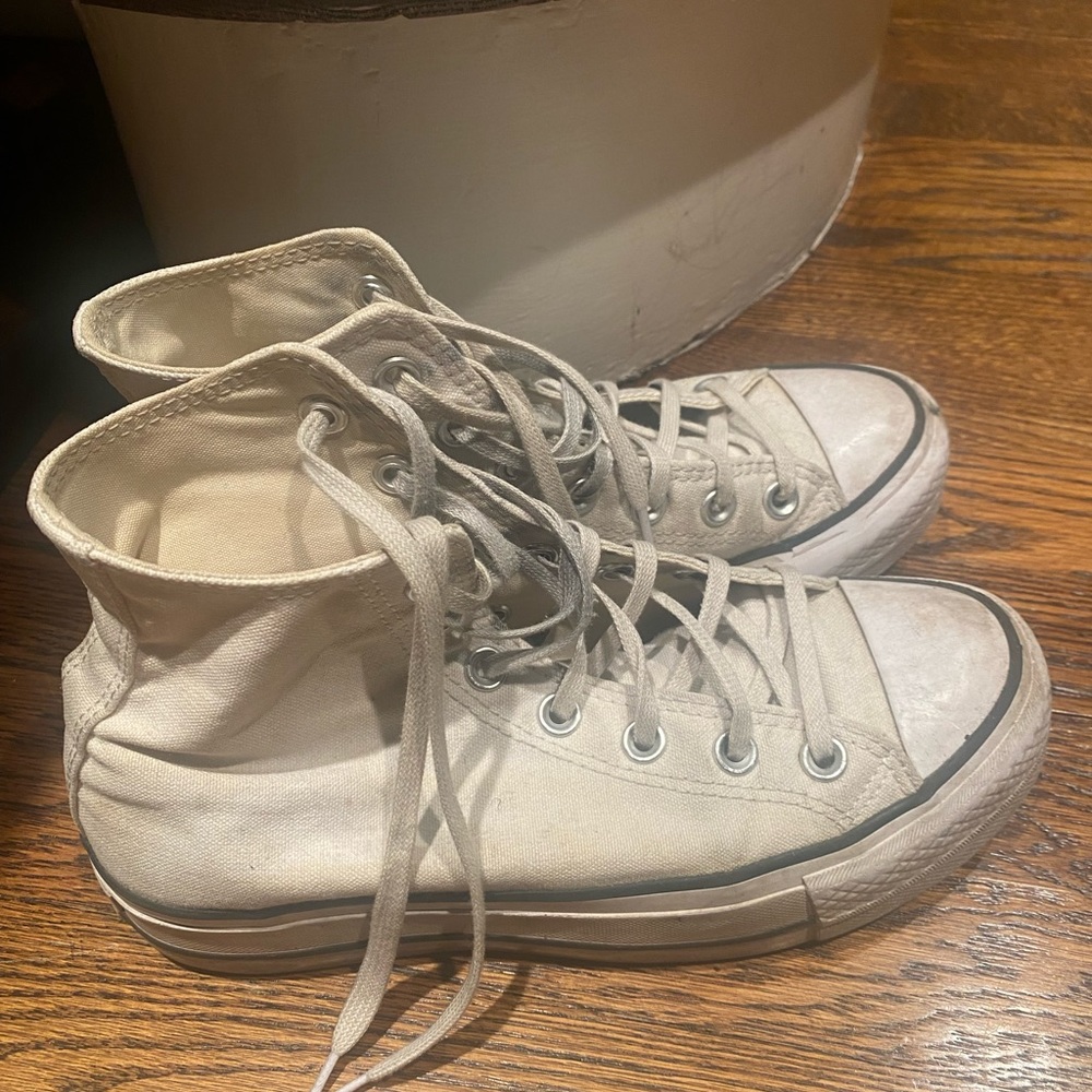 Converse white platform chucks